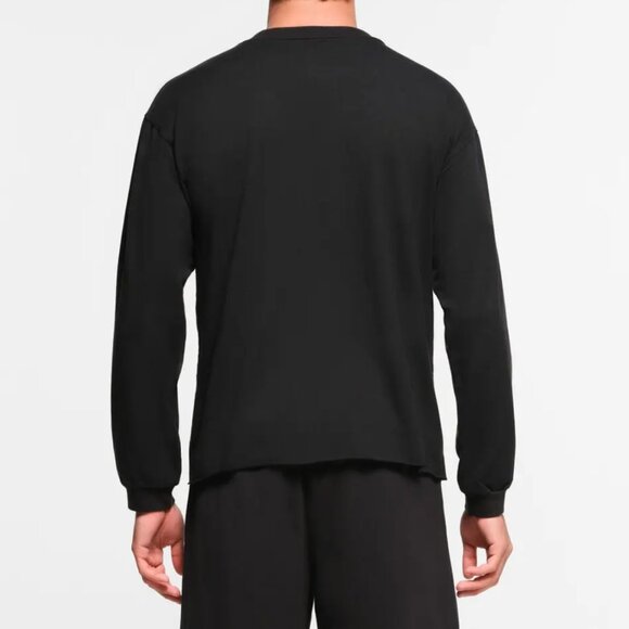 NWT SKIMS Jersey Lounge Relaxed Henley in Obsidian - Picture 3 of 6